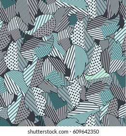 Abstract seamless pattern with leaves and flowers Background with flowers grunge texture