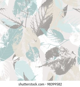 Abstract seamless pattern with leaves and flowers Background with flowers grunge texture