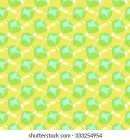 Abstract seamless pattern with leaves. Geometric symmetrical background.