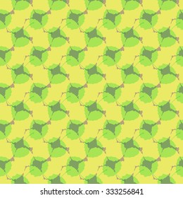 Abstract seamless pattern with leaves. Geometric symmetrical background.