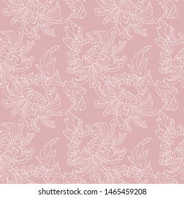 Abstract seamless pattern with leaves. Hand draw texture. Vector template