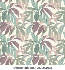 Abstract seamless pattern with leaves. illustration file.