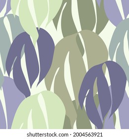 Abstract seamless pattern with leaves. illustration background for various surface. Trendy hand drawn textures.