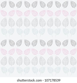 Abstract seamless pattern with leaves. Pastel blue, pink, gray paper. Summer  background.
