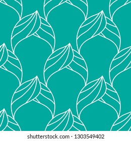 Abstract seamless pattern with leaves in vector. For print, paper, cosmetics, interior design. 