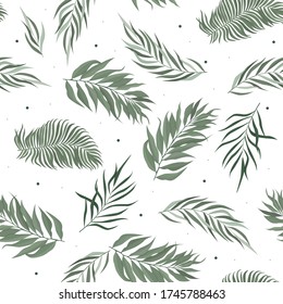 Abstract seamless pattern with leaves. Vector template.