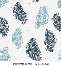 Abstract seamless pattern with leaves. Vector template.