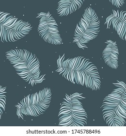 Abstract seamless pattern with leaves. Vector template.
