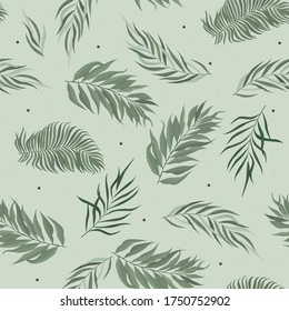 Abstract seamless pattern with leaves. Vector template.