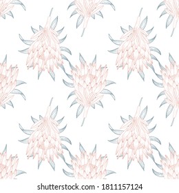 Abstract seamless pattern with leaves. Vector template.
