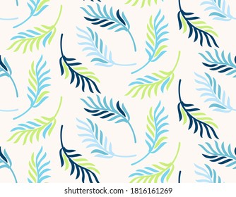 Abstract seamless pattern with  leaves.  Vector illustration. 
