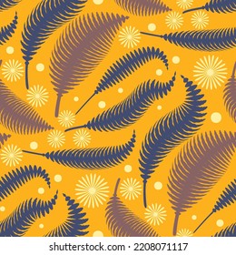 Abstract seamless pattern with  leaves. Vector illustration. 