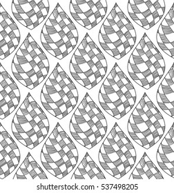 Abstract seamless pattern with leaves,design pattern with leaves.Black and white background.