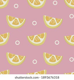 Abstract seamless pattern with lemon. Illustration for printing on fabric, wrapping paper.