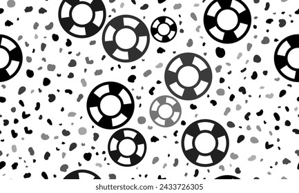 Abstract seamless pattern with lifebuoy symbols. Creative leopard backdrop. Vector illustration on white background