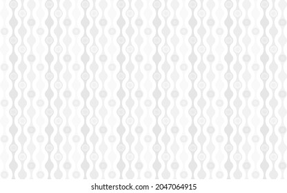 Abstract seamless pattern with light gray,silver vertical wavy shape and flower dot. Clean background, for cloth, print, textile, wallpaper or other decoration. Vector illustration.