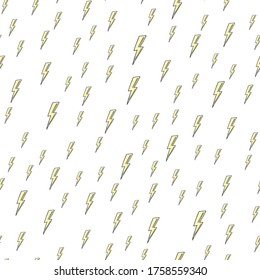 Abstract seamless pattern with lightnings. Beautiful modern texture with chaotic painted yellow lightning elements. Multicolored background for your design, backdrops, wrapping