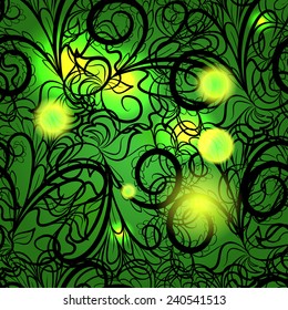 Abstract seamless pattern like as lace or cast-iron fence. Pattern can be used as wallpaper, web page background, textile design etc