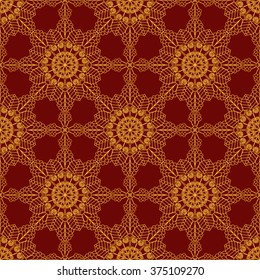 Abstract Seamless Pattern Like Lace. Vintage Ornament Pattern. Ethnic decorative elements for print and cloth, fabrics and canvas texture or any other kind of design.