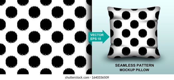 Abstract .seamless pattern line black and white background. design for pillow, print, fashion, clothing, fabric, gift wrap. mockup template pillow seamless pattern. Vector.