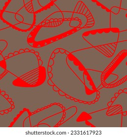Abstract seamless pattern with line hand drawn geometry elements