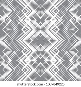 Abstract seamless pattern of lines and angles. Monochrome image.