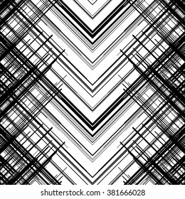 Abstract Seamless Pattern. Lines Abstract background. Geometric Monochrome Background. Black and White Colors. Black Techno Texture. Abstract Ornament for Textile Design.