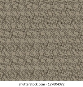Abstract seamless pattern from lines. Floral ornament. Retro seamless pattern for page decoration.