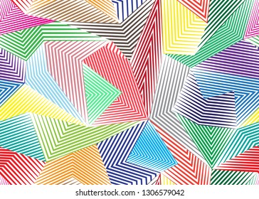 Abstract seamless pattern with lines. Geometric shapes. vector background