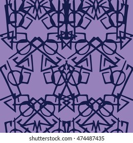 Abstract Seamless Pattern with Abstract Lines. Geometric Art Print. Tribal style design. 