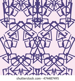Abstract Seamless Pattern with Abstract Lines. Geometric Art Print. Tribal style design. 