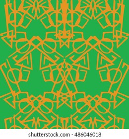 Abstract Seamless Pattern with Abstract Lines. Geometric Art Print. Tribal style design.