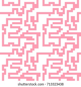 Abstract seamless pattern with lines on white. Infinity geometric pattern. Vector illustration. 