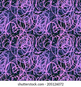 Abstract seamless pattern of lines and spirals
