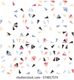 Abstract seamless pattern with lots of different colored triangles. The chaotic arrangement of geometric shapes.