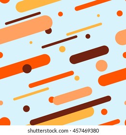 Abstract seamless pattern made from circles and rounded lines