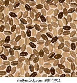 Abstract seamless pattern made from coffee beans.