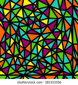 Abstract seamless pattern made from colorful triangles