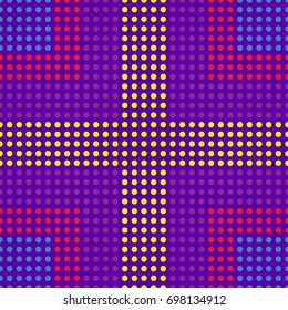 Abstract seamless pattern made of colorful dots. Retro style illustration. Clipping mask used.