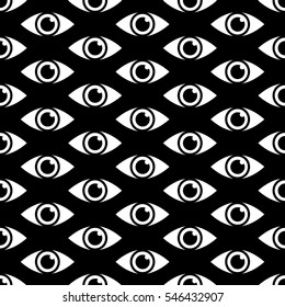 Abstract seamless pattern made of eye icons.