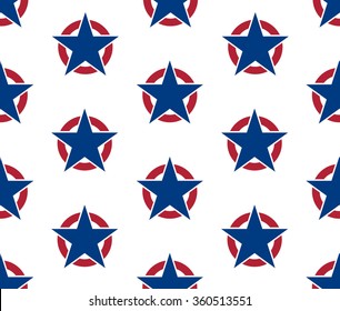 Abstract seamless pattern made from five pointed stars in rings