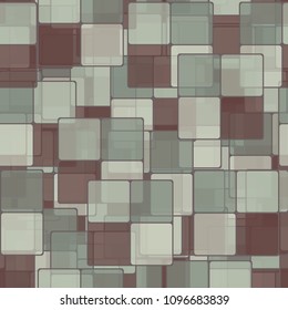 Abstract seamless pattern made up of multi-colored squares. Fashionable texture. Use for design, backgrounds, textiles and 3d models.