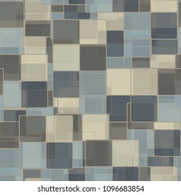 Abstract seamless pattern made up of multi-colored squares. Fashionable texture. Use for design, backgrounds, textiles and 3d models.