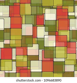 Abstract seamless pattern made up of multi-colored squares. Fashionable texture. Use for design, backgrounds, textiles and 3d models.