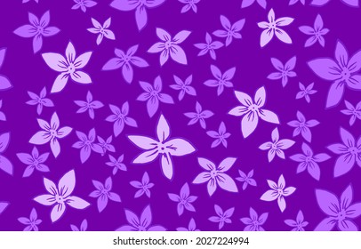 Resumen de un patrón impecable hecho de flores moradas. patrón impecable. Diseño para tela, cortina, fondo, alfombra, papel pintado, ropa, envoltura, Batik, tela,Ilustración vectorial