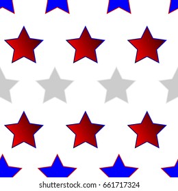 Abstract seamless pattern made from red, blue and red stars