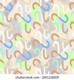 Abstract seamless pattern made of simple colored geometric shapes. Polygonal memphis style background. Hipster flat design. Good for fashion, textile, activewear, notebook, wallpaper.