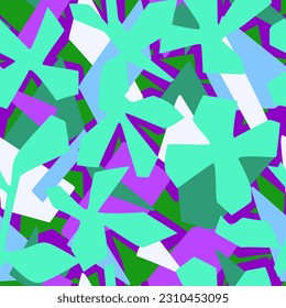Abstract seamless pattern made of simple colored geometric shapes. Polygon background. Flat minimalist design. Urban conceptual illustration. Good for textile, activewear, notebook, web, wallpaper.