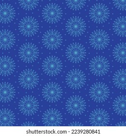 abstract seamless pattern made of snowflakes on blue. Christmas background for design of posters, postcards, invitation for the new year. Vector illustration.