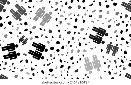 Abstract seamless pattern with man with man symbols. Creative leopard backdrop. Vector illustration on white background
